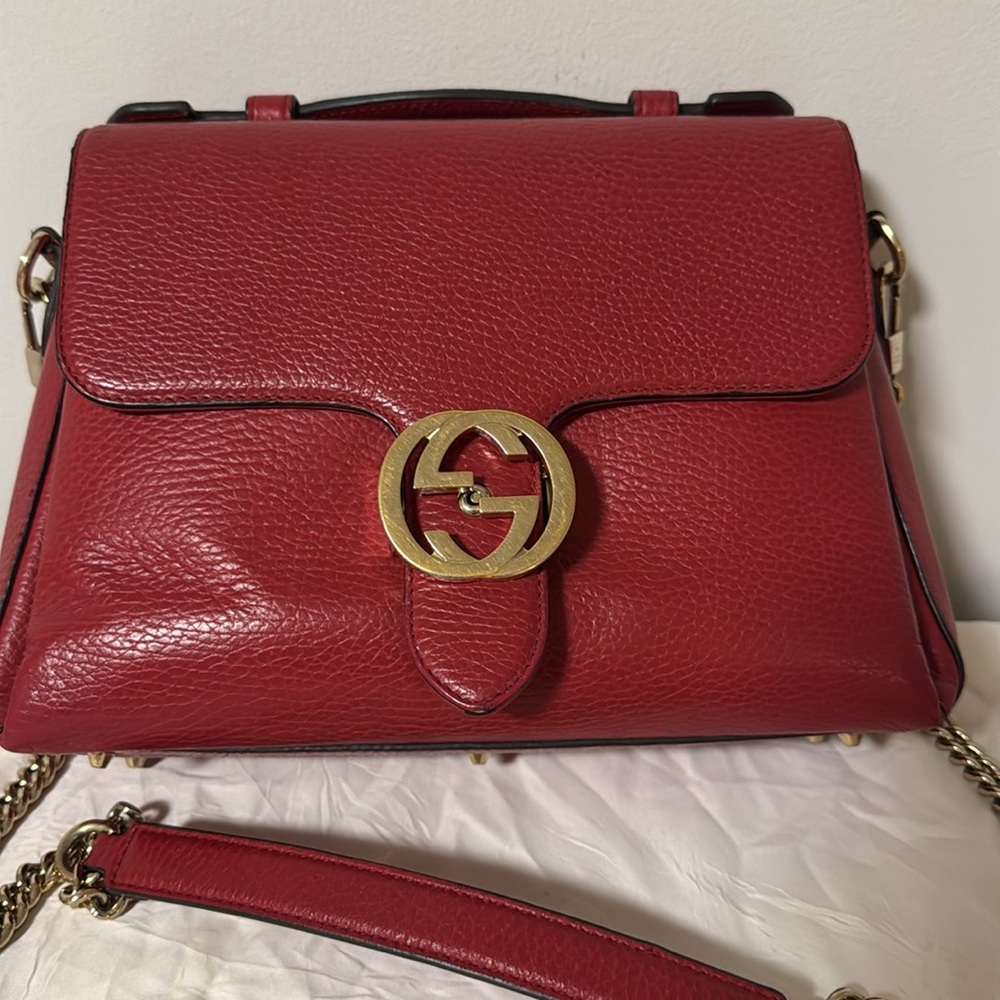 Authentic Gucci Genuine cowhide leather Long chain bag